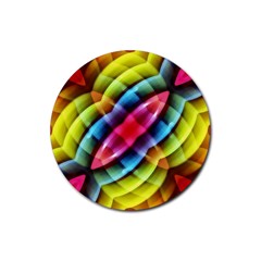 Multicolored Abstract Pattern Print Drink Coasters 4 Pack (round) by dflcprints