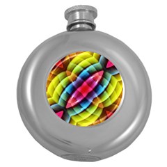 Multicolored Abstract Pattern Print Hip Flask (round) by dflcprints