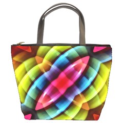 Multicolored Abstract Pattern Print Bucket Handbag by dflcprints