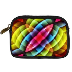 Multicolored Abstract Pattern Print Digital Camera Leather Case by dflcprints