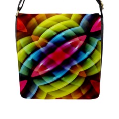 Multicolored Abstract Pattern Print Flap Closure Messenger Bag (large) by dflcprints