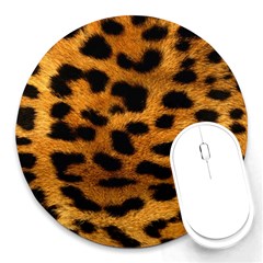 Leopardprint 8  Mouse Pad (round) by centralcharms1