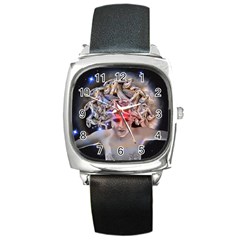 Medusa Square Leather Watch by icarusismartdesigns