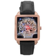 Medusa Rose Gold Leather Watch  by icarusismartdesigns