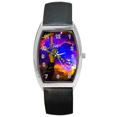 Star Fighter Tonneau Leather Watch by icarusismartdesigns