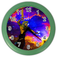 Star Fighter Wall Clock (color) by icarusismartdesigns