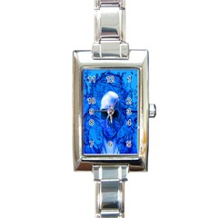 Alien Blue Rectangular Italian Charm Watch by icarusismartdesigns