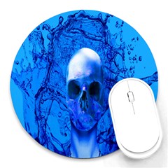 Alien Blue 8  Mouse Pad (round) by icarusismartdesigns