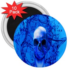 Alien Blue 3  Button Magnet (10 Pack) by icarusismartdesigns