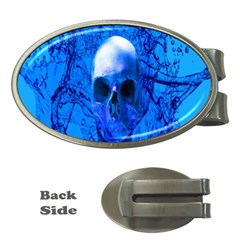 Alien Blue Money Clip (oval) by icarusismartdesigns