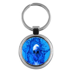 Alien Blue Key Chain (round) by icarusismartdesigns