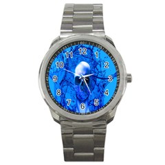 Alien Blue Sport Metal Watch by icarusismartdesigns