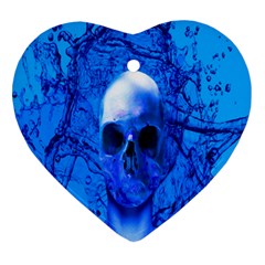 Alien Blue Heart Ornament (two Sides) by icarusismartdesigns