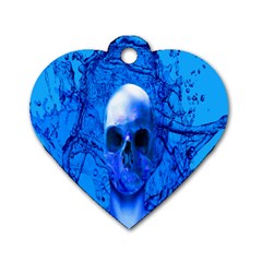 Alien Blue Dog Tag Heart (one Sided)  by icarusismartdesigns