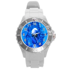 Alien Blue Plastic Sport Watch (large) by icarusismartdesigns