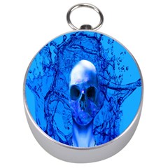 Alien Blue Silver Compass by icarusismartdesigns