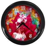 Star Flower Wall Clock (Black) Front