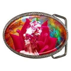 Star Flower Belt Buckle (oval) by icarusismartdesigns