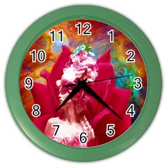 Star Flower Wall Clock (color) by icarusismartdesigns