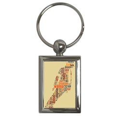 Michael Jackson Typography They Dont Care About Us Key Chain (rectangle) by FlorianRodarte