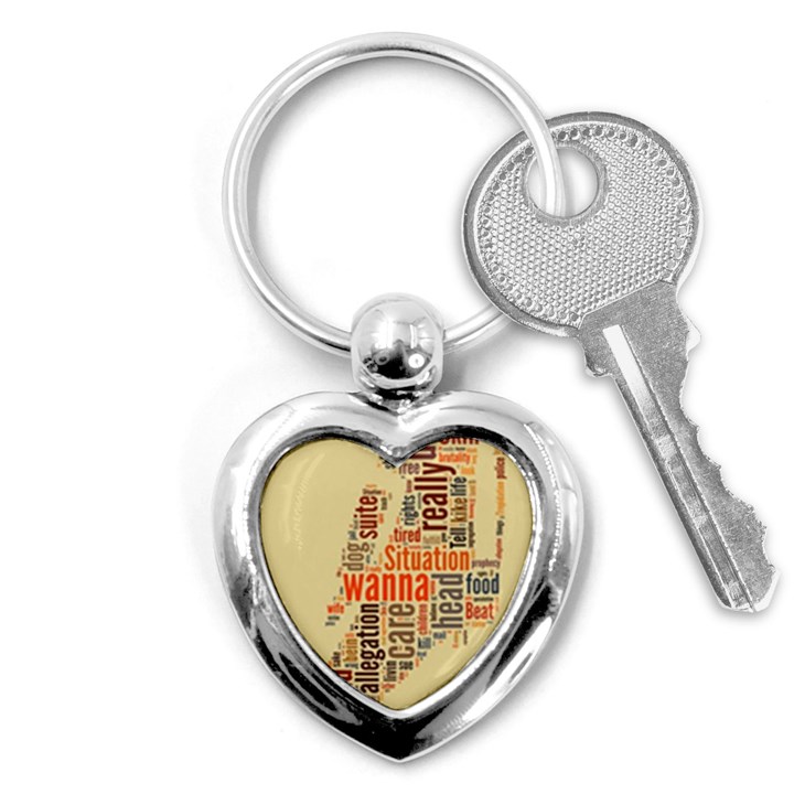 Michael Jackson Typography They Dont Care About Us Key Chain (Heart)