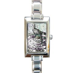 Bird Fountain 2 Rectangular Italian Charm Watch by sirhowardlee