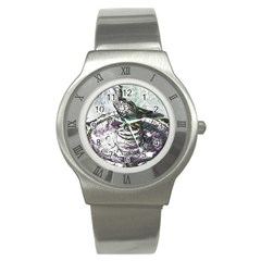 Bird Fountain 2 Stainless Steel Watch (slim) by sirhowardlee