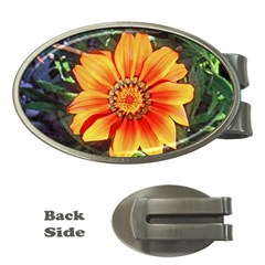 Flower In A Parking Lot Money Clip (oval) by sirhowardlee