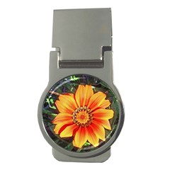 Flower In A Parking Lot Money Clip (round) by sirhowardlee