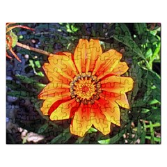 Flower In A Parking Lot Jigsaw Puzzle (rectangle) by sirhowardlee