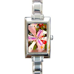 African Iris Rectangular Italian Charm Watch by sirhowardlee