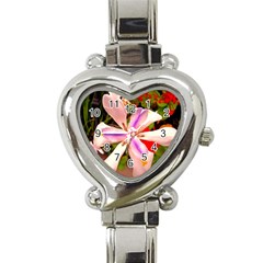 African Iris Heart Italian Charm Watch 