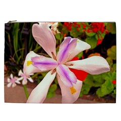 African Iris Cosmetic Bag (xxl) by sirhowardlee