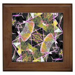 Geometric Grunge Pattern Print Framed Ceramic Tile by dflcprints