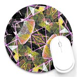 Geometric Grunge Pattern Print 8  Mouse Pad (Round) Front