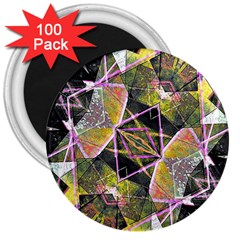 Geometric Grunge Pattern Print 3  Button Magnet (100 Pack) by dflcprints