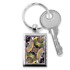 Geometric Grunge Pattern Print Key Chain (rectangle) by dflcprints