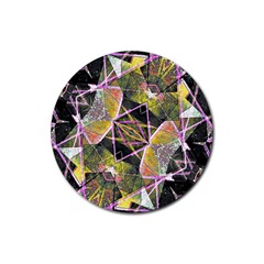 Geometric Grunge Pattern Print Drink Coaster (round) by dflcprints