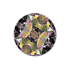 Geometric Grunge Pattern Print Magnet 3  (round) by dflcprints