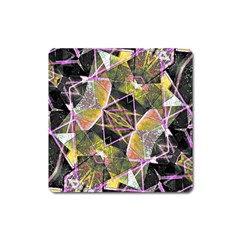 Geometric Grunge Pattern Print Magnet (square) by dflcprints