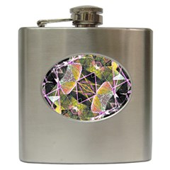 Geometric Grunge Pattern Print Hip Flask by dflcprints