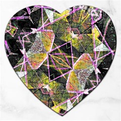 Geometric Grunge Pattern Print Jigsaw Puzzle (heart) by dflcprints