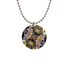 Geometric Grunge Pattern Print Button Necklace by dflcprints