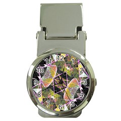 Geometric Grunge Pattern Print Money Clip With Watch by dflcprints