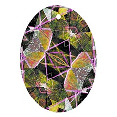 Geometric Grunge Pattern Print Oval Ornament (two Sides) by dflcprints