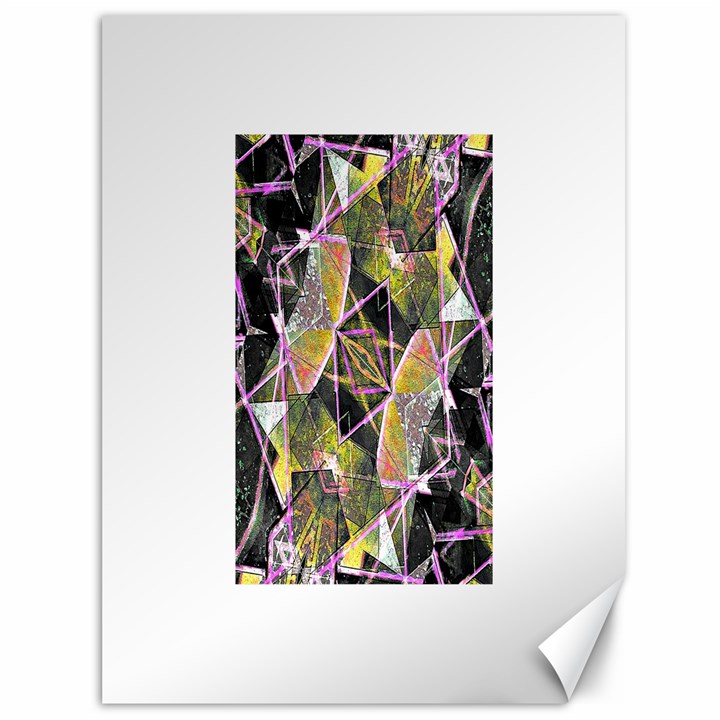 Geometric Grunge Pattern Print Canvas 36  x 48  (Unframed)