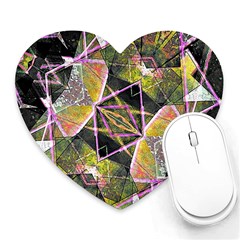 Geometric Grunge Pattern Print Mouse Pad (heart) by dflcprints