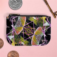 Geometric Grunge Pattern Print Coin Change Purse by dflcprints