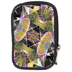 Geometric Grunge Pattern Print Compact Camera Leather Case by dflcprints