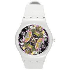 Geometric Grunge Pattern Print Plastic Sport Watch (medium) by dflcprints